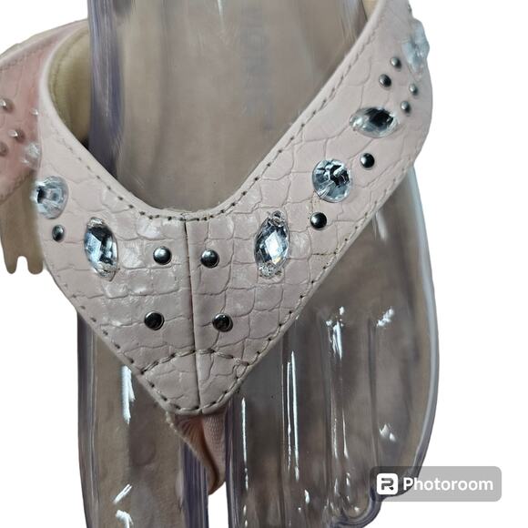 Vionic Lucia Pink Thong Sandals with Rhinestones NWOT Size 10 - Picture 3 of 8
